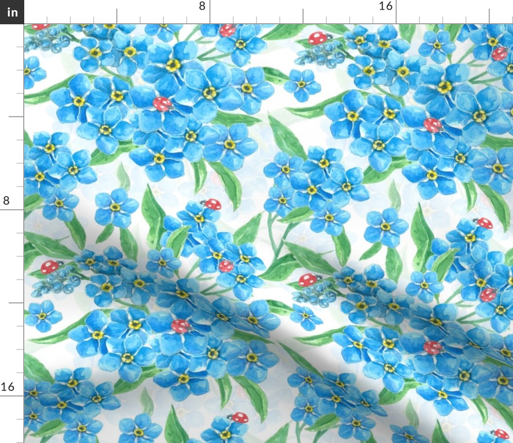 Forget me not seamless floral pattern