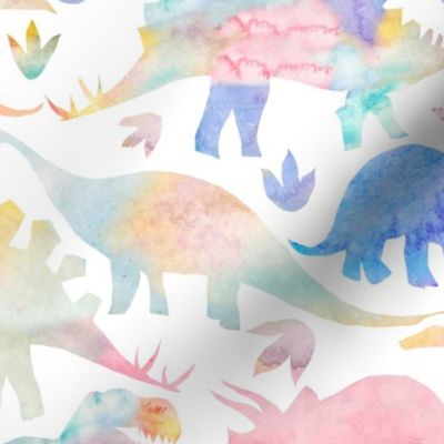 Dinosaurs - warm muted colours - rotated - large scale