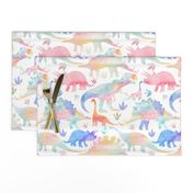 Dinosaurs - warm muted colours - rotated - large scale