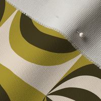 Mid-century modern striped ovals moss green