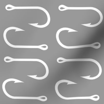 fish hooks (rotated 90) - Grey- LARGE scale