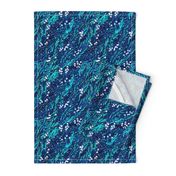 Winter Snow Berries | Navy Blue Teal White