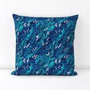 Winter Snow Berries | Navy Blue Teal White