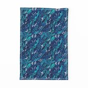 Winter Snow Berries | Navy Blue Teal White