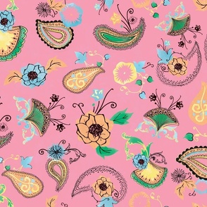 Tutti Frutti Summer Pink Floral Paisley