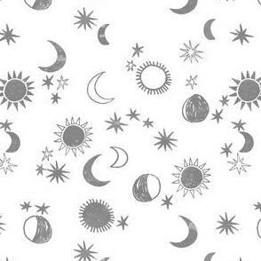 SMALL - night sky galaxy fabric // nursery baby night sky nursery grey