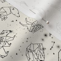 constellations // origami constellations geometric kids animals nursery baby stars - cream