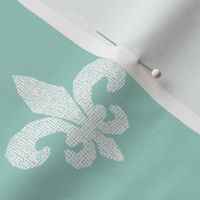 fleur de lis // mint and white grid weave cute nursery baby design