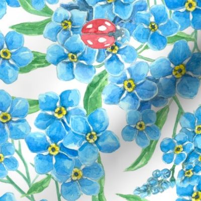 Forget me not seamless floral pattern
