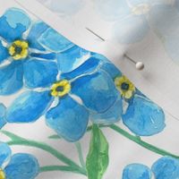 Forget me not seamless floral pattern