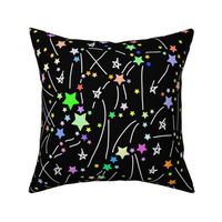 Milky Way Abstract pattern with colored bright stars on black background