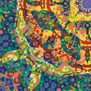 The Charm of Color:  Extremely Abstract Royal Gardens - Large 