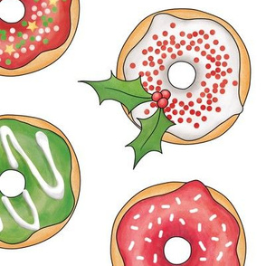 Christmas Donuts Red and Green - 4 inch