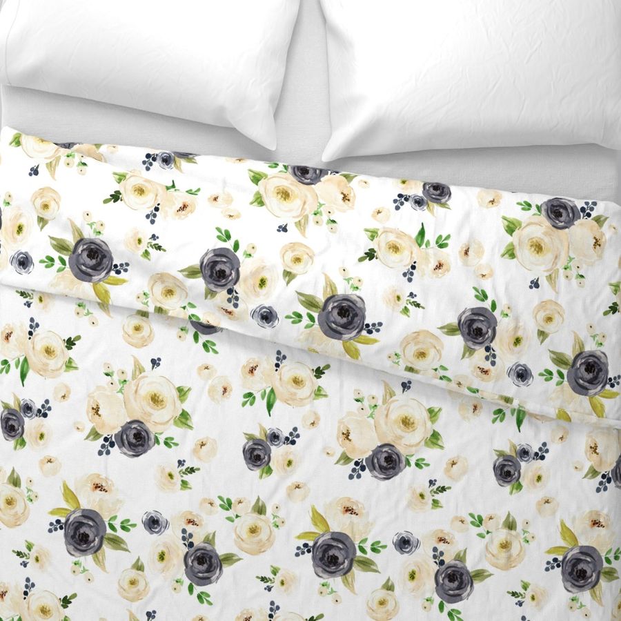 Ivory Gray Floral