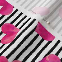 watercolor hearts tossed || stripes C19BS