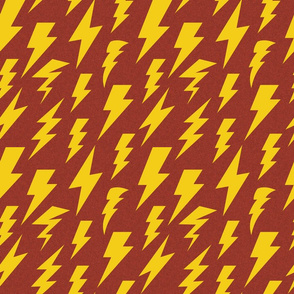 yellow lightning bolt on red linen