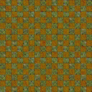 Brilliant Weeds - dark green & orange check