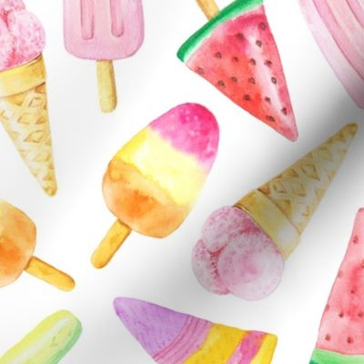 Large // Watercolor Fruit Ice Cream