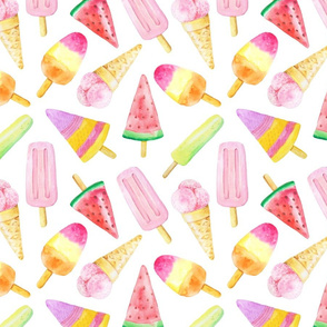 Large // Watercolor Fruit Ice Cream