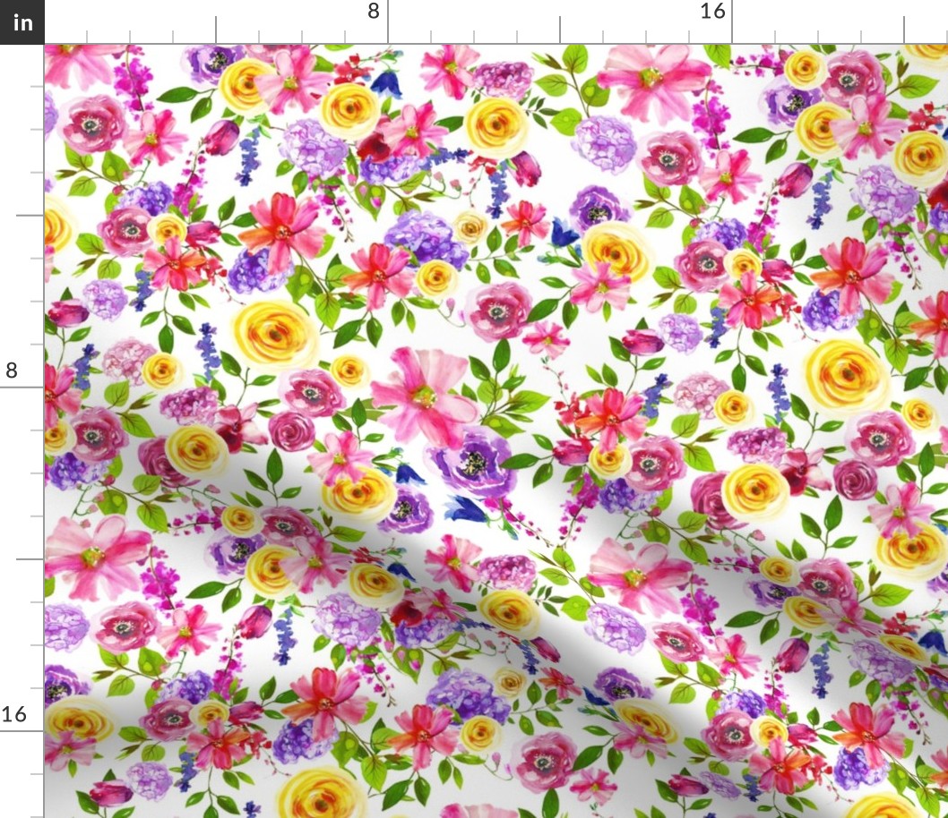 white spring floral fabric-01