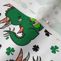 Boy Shamrock Dragons on White Boy Saint Patrick's Day St. Patrick's Day