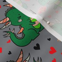 Boy Valentine Dragons on Gray