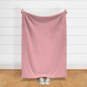 Coral Pink Gingham Squares Plaid