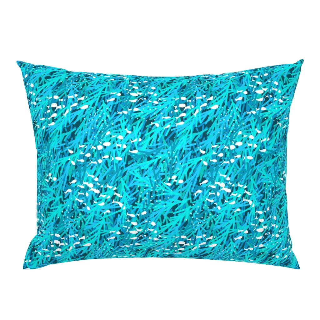 Where Little Fish Swim | Aqua Teal Turquoise Blue White