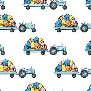 tractors with Easter eggs - LAD19