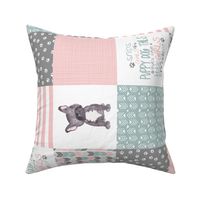 Puppy Tails//Girls - Wholecloth Cheater Quilt - Rotated