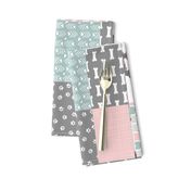 Puppy Tails//Girls - Wholecloth Cheater Quilt - Rotated