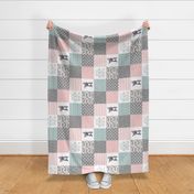 Puppy Tails//Girls - Wholecloth Cheater Quilt - Rotated