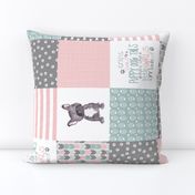 Puppy Tails//Girls - Wholecloth Cheater Quilt - Rotated