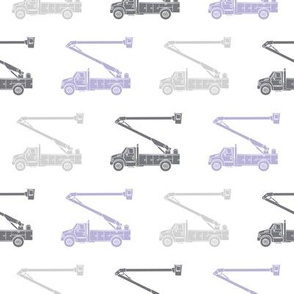 multi colored bucket trucks  - purple and grey lineman C19BS