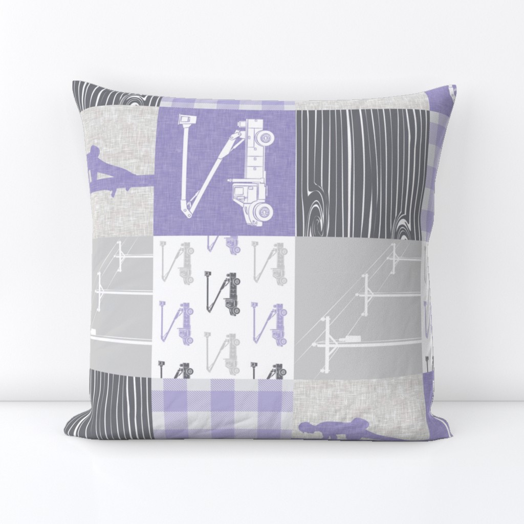 lineman patchwork purple & grey - plaid (90) C19BS