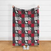 Horse Patchwork - Red, Black And Grey