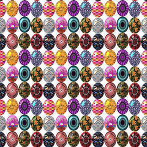 Easter eggs in a row 6x6