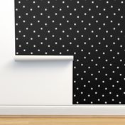 Tiny Flower Star Polka Dot // Black & White 