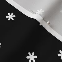 Tiny Flower Star Polka Dot // Black & White 