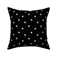 Tiny Flower Star Polka Dot // Black & White 