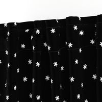 Tiny Flower Star Polka Dot // Black & White 