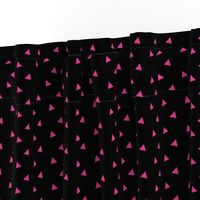 Tiny Triangle Polka Dot // Hot Pink & Black 