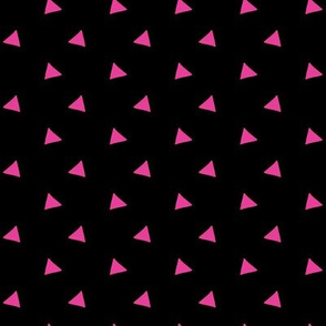Tiny Triangle Polka Dot // Hot Pink & Black 