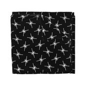 Mid Century Retro Star Pattern // Black & White 