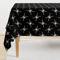 Mid Century Retro Star Pattern // Black & White 