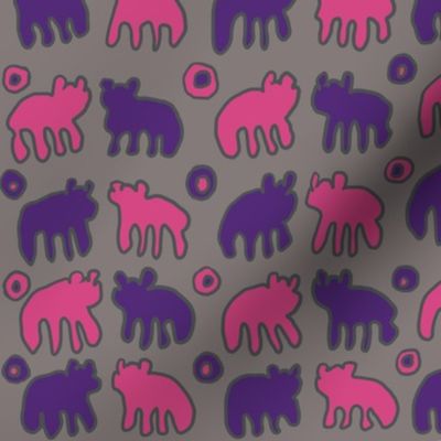 Tribal Bear design in Pink and Purple