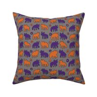 Tribal Bear Design in Orange and Purple