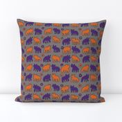 Tribal Bear Design in Orange and Purple