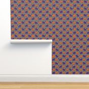 Tribal Bear Design in Orange and Purple