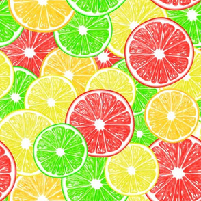 Lemon, orange, grapefruit and lime slices pattern design